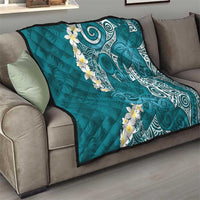 Cyan Polynesian Tribal Frangipani Tropical Vibe Quilt LT14 - Polynesian Pride