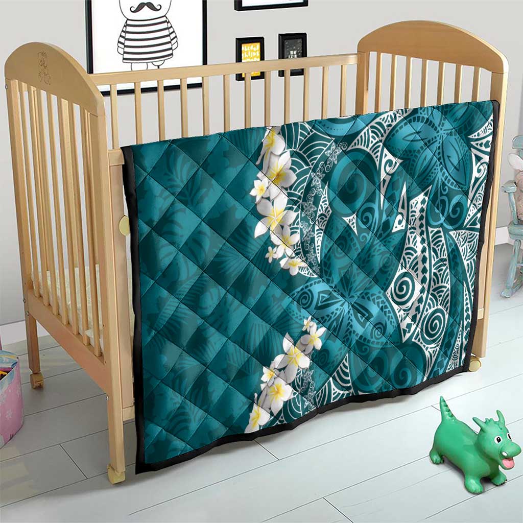 Cyan Polynesian Tribal Frangipani Tropical Vibe Quilt LT14 - Polynesian Pride