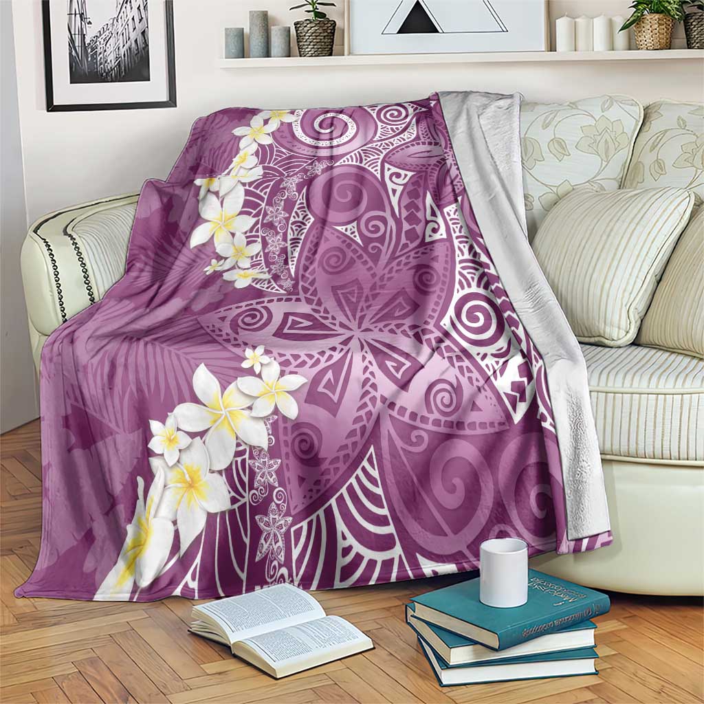 Pink Polynesian Tribal Frangipani Tropical Vibe Blanket