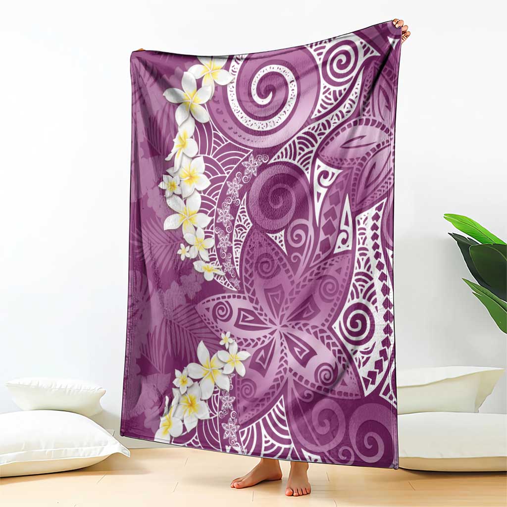 Pink Polynesian Tribal Frangipani Tropical Vibe Blanket