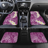 Pink Polynesian Tribal Frangipani Tropical Vibe Car Mats