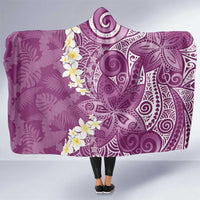 Pink Polynesian Tribal Frangipani Tropical Vibe Hooded Blanket LT14 One Size Pink - Polynesian Pride