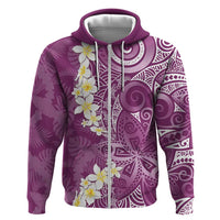 Pink Polynesian Tribal Frangipani Tropical Vibe Hoodie