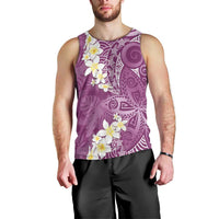 Pink Polynesian Tribal Frangipani Tropical Vibe Men Tank Top