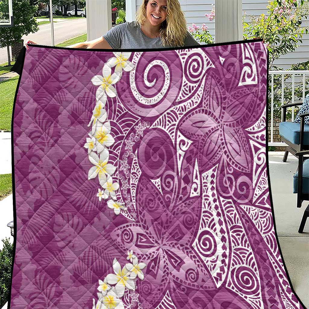 Pink Polynesian Tribal Frangipani Tropical Vibe Quilt LT14 Pink - Polynesian Pride
