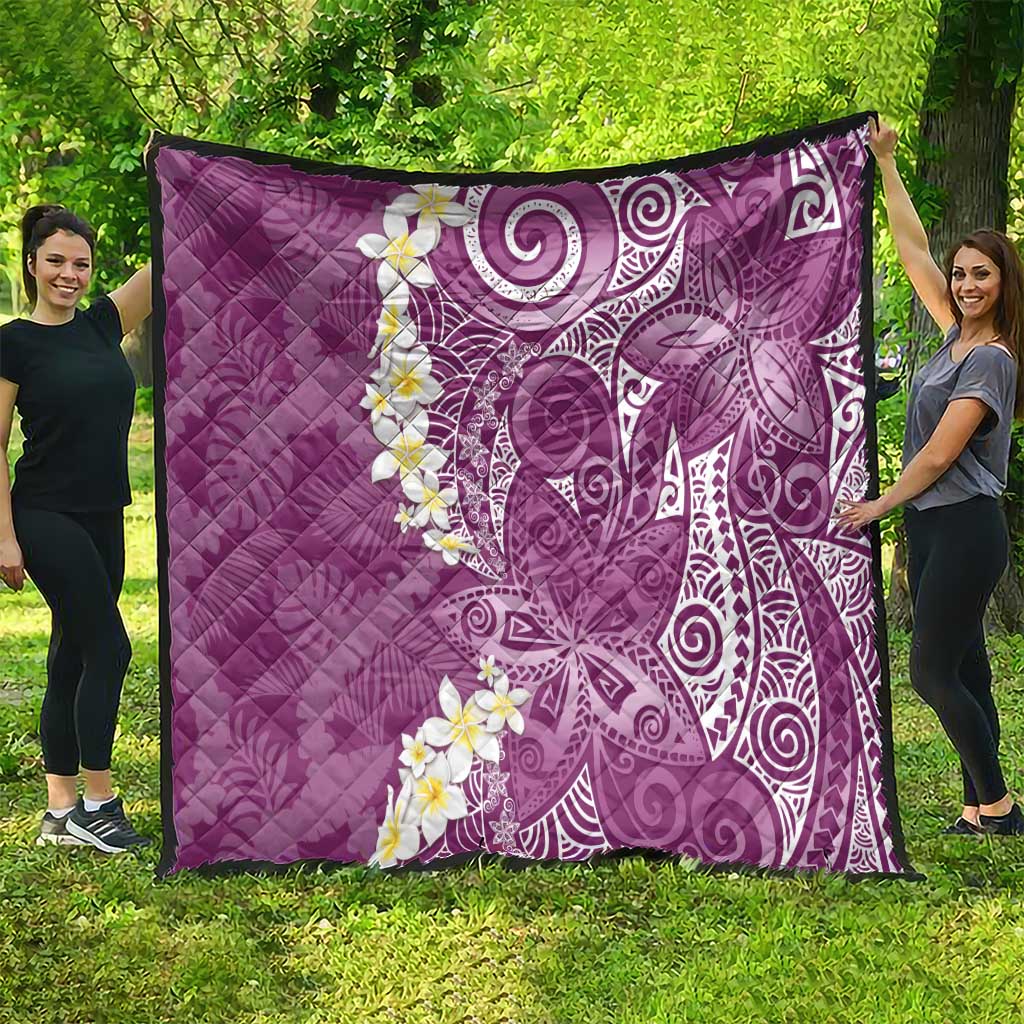 Pink Polynesian Tribal Frangipani Tropical Vibe Quilt LT14 - Polynesian Pride