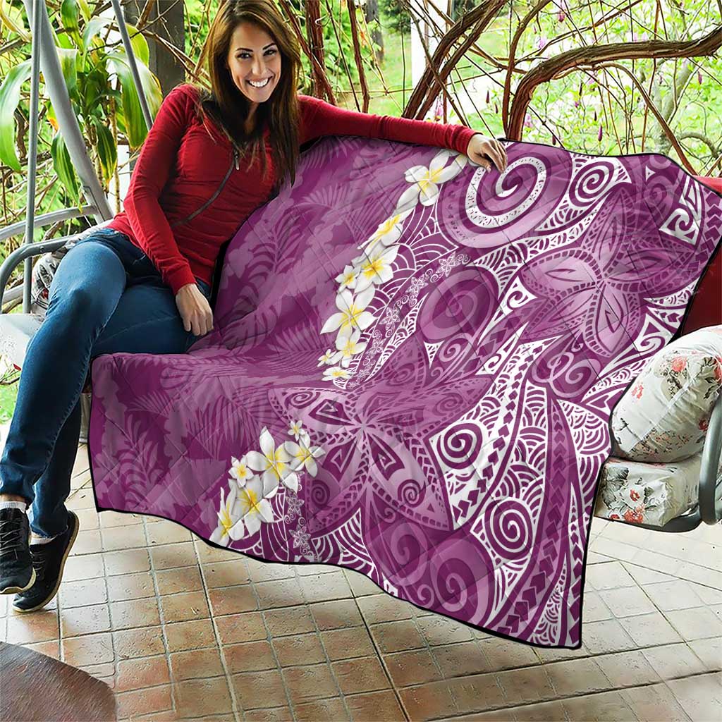 Pink Polynesian Tribal Frangipani Tropical Vibe Quilt LT14 - Polynesian Pride
