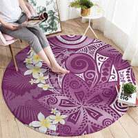 Pink Polynesian Tribal Frangipani Tropical Vibe Round Carpet LT14 - Polynesian Pride