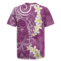 Pink Polynesian Tribal Frangipani Tropical Vibe Rugby Jersey