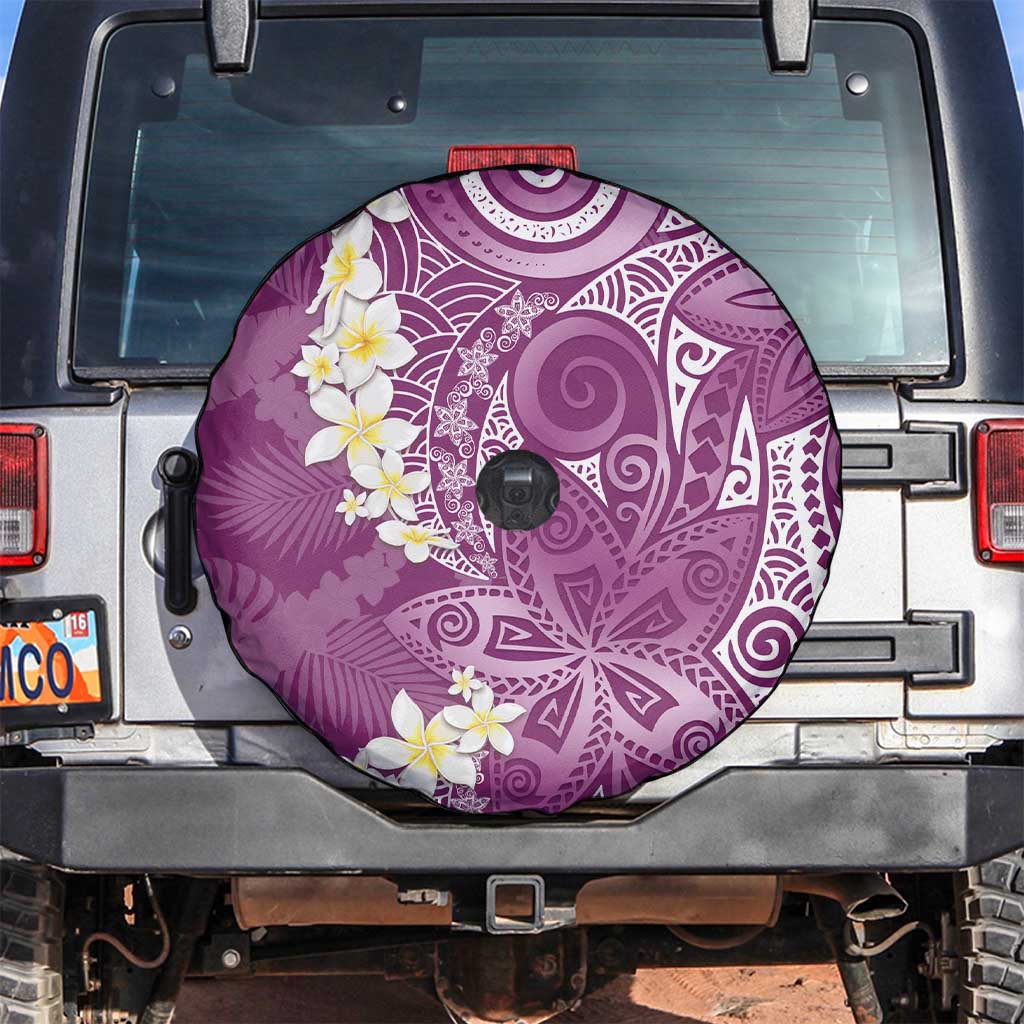 Pink Polynesian Tribal Frangipani Tropical Vibe Spare Tire Cover
