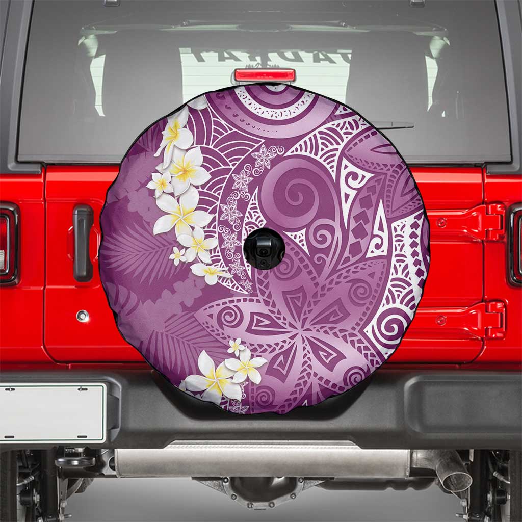 Pink Polynesian Tribal Frangipani Tropical Vibe Spare Tire Cover