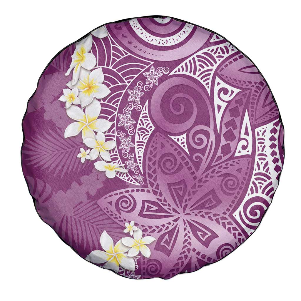 Pink Polynesian Tribal Frangipani Tropical Vibe Spare Tire Cover