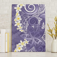 Violet Polynesian Tribal Frangipani Tropical Vibe Canvas Wall Art