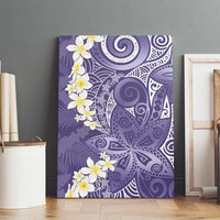 Violet Polynesian Tribal Frangipani Tropical Vibe Canvas Wall Art