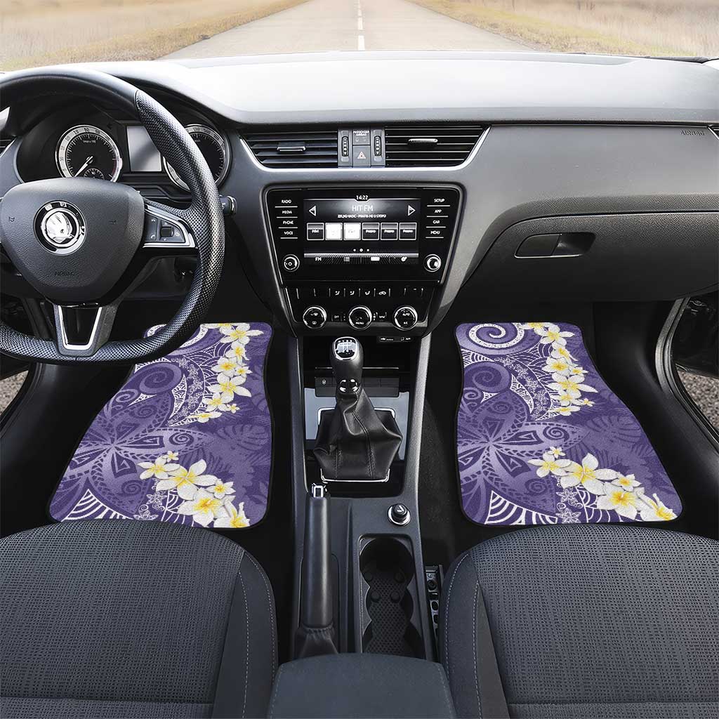Violet Polynesian Tribal Frangipani Tropical Vibe Car Mats