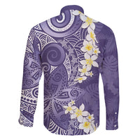 Violet Polynesian Tribal Frangipani Tropical Vibe Family Matching Puletasi and Hawaiian Shirt