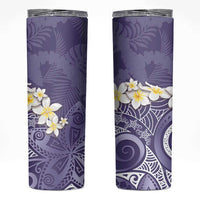 Violet Polynesian Tribal Frangipani Tropical Vibe Skinny Tumbler