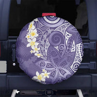 Violet Polynesian Tribal Frangipani Tropical Vibe Spare Tire Cover