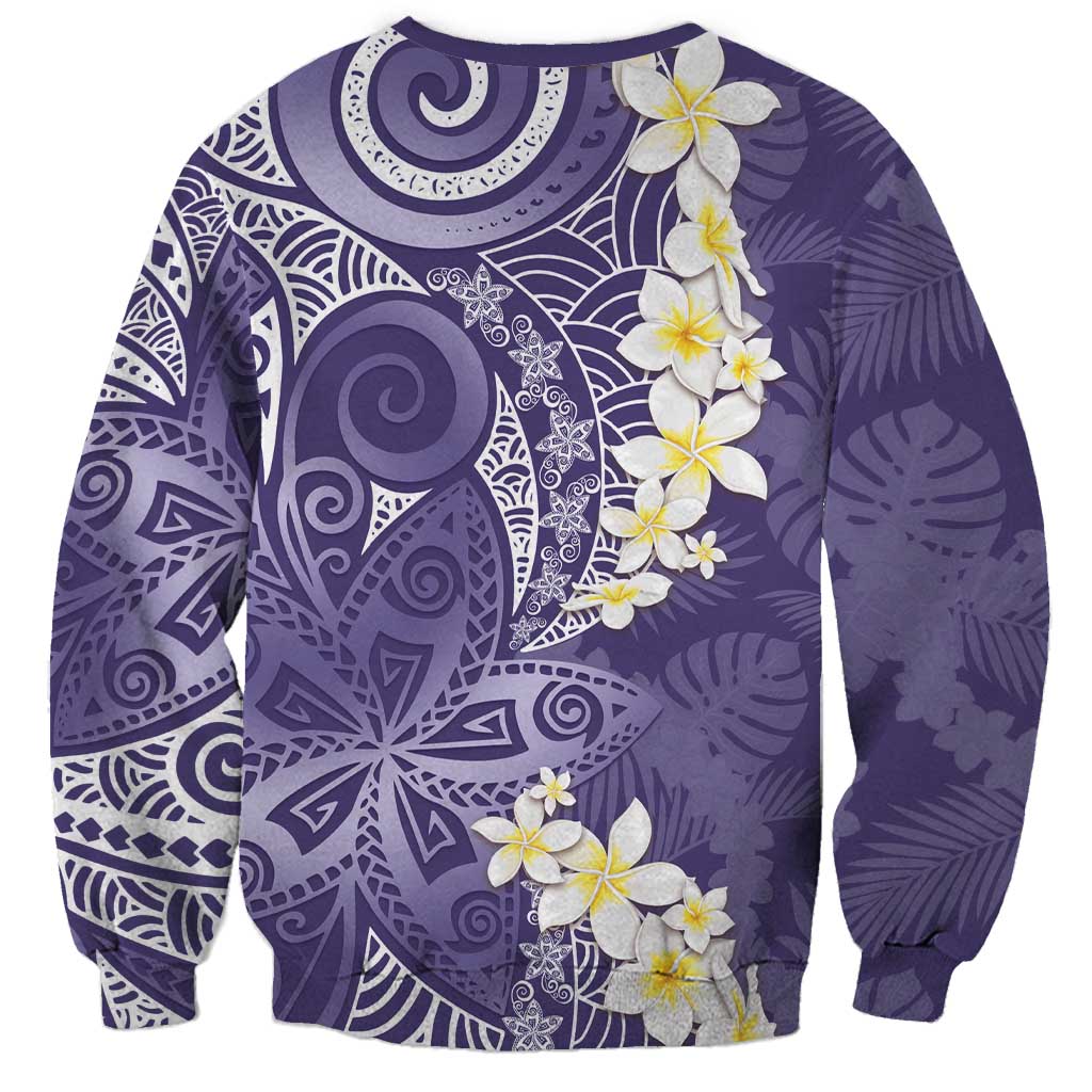 Violet Polynesian Tribal Frangipani Tropical Vibe Sweatshirt