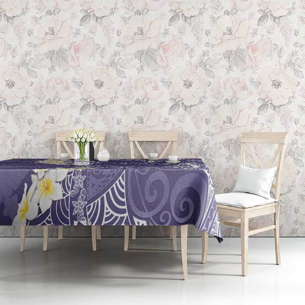 Violet Polynesian Tribal Frangipani Tropical Vibe Tablecloth