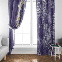 Violet Polynesian Tribal Frangipani Tropical Vibe Window Curtain