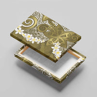 Gold Polynesian Tribal Frangipani Tropical Vibe Canvas Wall Art