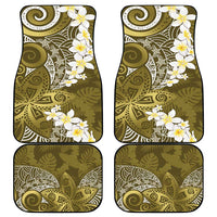Gold Polynesian Tribal Frangipani Tropical Vibe Car Mats