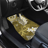 Gold Polynesian Tribal Frangipani Tropical Vibe Car Mats