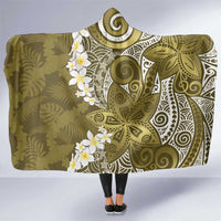 Gold Polynesian Tribal Frangipani Tropical Vibe Hooded Blanket LT14 One Size Gold - Polynesian Pride