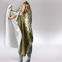 Gold Polynesian Tribal Frangipani Tropical Vibe Hooded Blanket LT14 - Polynesian Pride