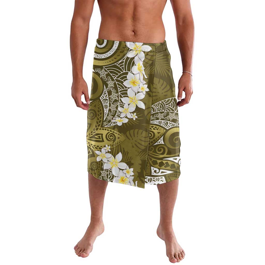 Gold Polynesian Tribal Frangipani Tropical Vibe Lavalava