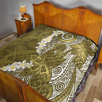 Gold Polynesian Tribal Frangipani Tropical Vibe Quilt LT14 - Polynesian Pride