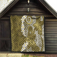 Gold Polynesian Tribal Frangipani Tropical Vibe Quilt LT14 - Polynesian Pride