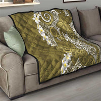 Gold Polynesian Tribal Frangipani Tropical Vibe Quilt LT14 - Polynesian Pride