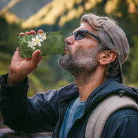 Green Polynesian Tribal Frangipani Tropical Vibe 4 in 1 Can Cooler Tumbler