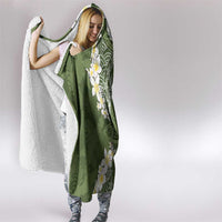Green Polynesian Tribal Frangipani Tropical Vibe Hooded Blanket LT14 - Polynesian Pride