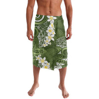 Green Polynesian Tribal Frangipani Tropical Vibe Lavalava