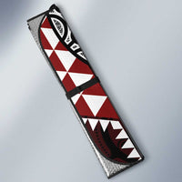 Red Aotearoa Niho Taniwha Auto Sun Shade Maori Mythology Tooth - Taniko Motifs - Polynesian Pride