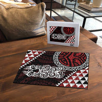 Red Aotearoa Niho Taniwha Puzzle Maori Mythology Tooth - Taniko Motifs - Polynesian Pride