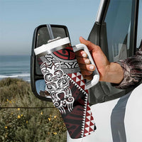 Red Aotearoa Niho Taniwha Tumbler With Handle Maori Mythology Tooth - Taniko Motifs