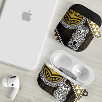 Yellow Aotearoa Niho Taniwha AirPods Case Maori Mythology Tooth - Taniko Motifs - Polynesian Pride