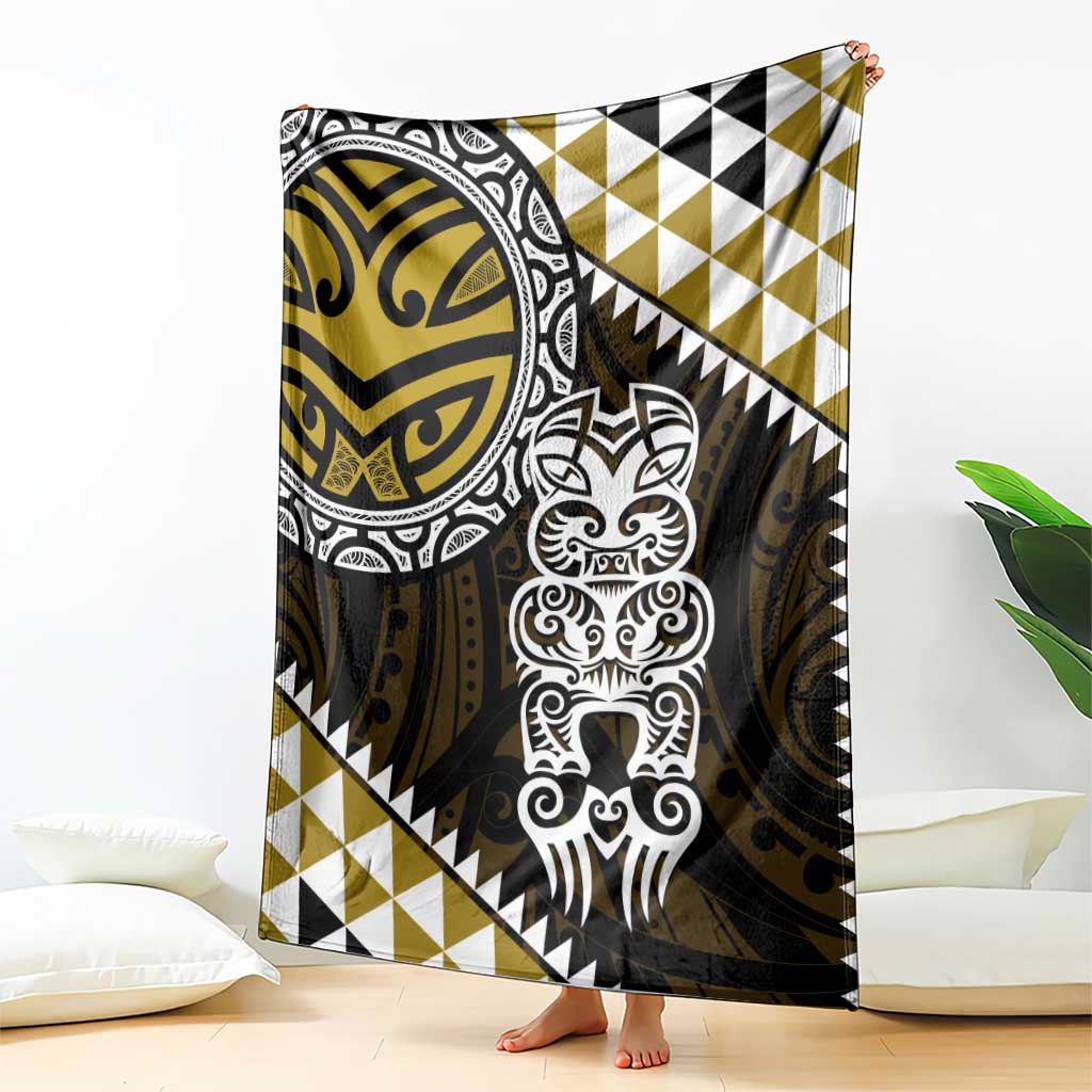 Yellow Aotearoa Niho Taniwha Blanket Maori Mythology Tooth - Taniko Motifs
