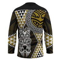 Yellow Aotearoa Niho Taniwha Hockey Jersey Maori Mythology Tooth - Taniko Motifs - Polynesian Pride