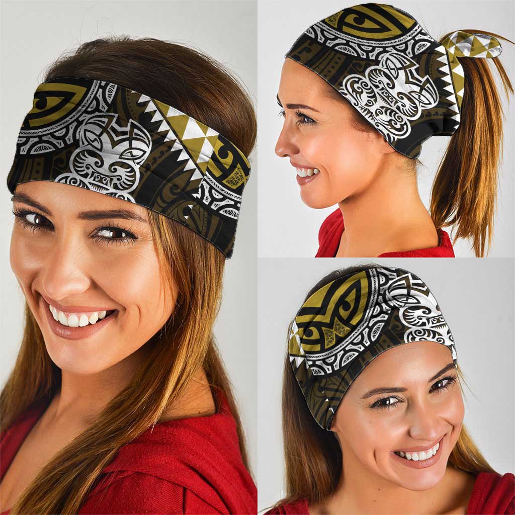 Yellow Aotearoa Niho Taniwha Neck Gaiter Maori Mythology Tooth - Taniko Motifs - Polynesian Pride