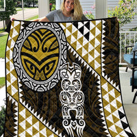 Yellow Aotearoa Niho Taniwha Quilt Maori Mythology Tooth - Taniko Motifs LT14 Yellow - Polynesian Pride