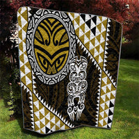Yellow Aotearoa Niho Taniwha Quilt Maori Mythology Tooth - Taniko Motifs LT14 - Polynesian Pride