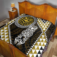 Yellow Aotearoa Niho Taniwha Quilt Maori Mythology Tooth - Taniko Motifs LT14 - Polynesian Pride