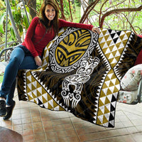 Yellow Aotearoa Niho Taniwha Quilt Maori Mythology Tooth - Taniko Motifs LT14 - Polynesian Pride