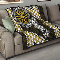 Yellow Aotearoa Niho Taniwha Quilt Maori Mythology Tooth - Taniko Motifs LT14 - Polynesian Pride