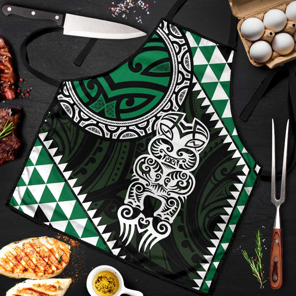 Green Aotearoa Niho Taniwha Apron Maori Mythology Tooth - Taniko Motifs - Polynesian Pride